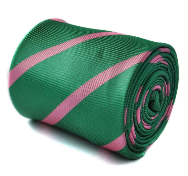 green striped tie with pink club stripes